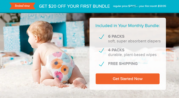 $20 off Diaper Bundle + Free Shipping